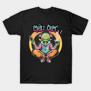 Galactic Groove: Alien in Hip Hop Gear T-Shirt